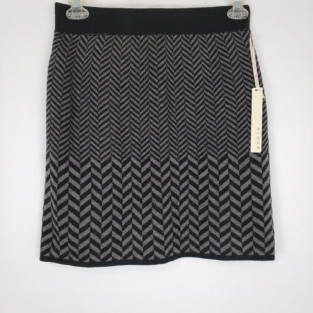 Kenar Chevron Wool Blend Skirt